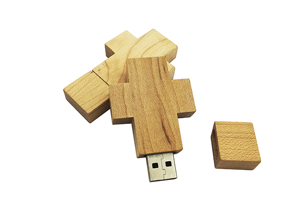实木环保U盘十字架U盘64gb USB3.0高速优盘定制logo